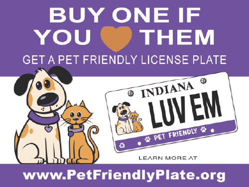 Indiana Pet Friendly license plate